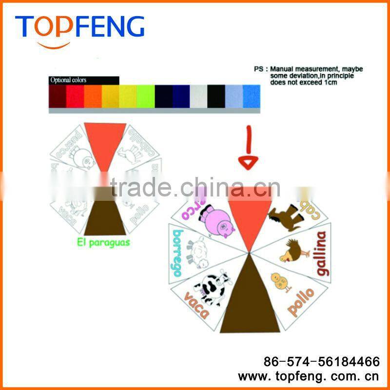 White manual open cool kids drawing umbrella kids umbrella