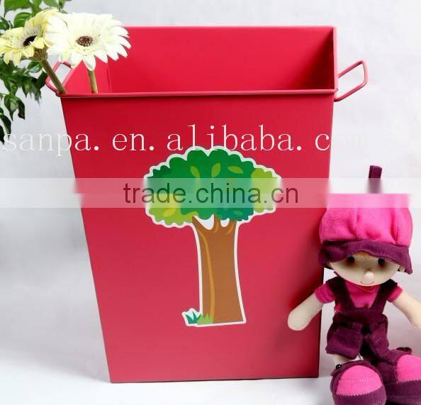 Popular Design Metal Red Storage Basket/Stationery Basket/Sundry Storage Basket