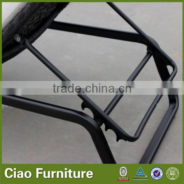 Flower weaving moulded sun lounger/ outdoor rattan bed lounger