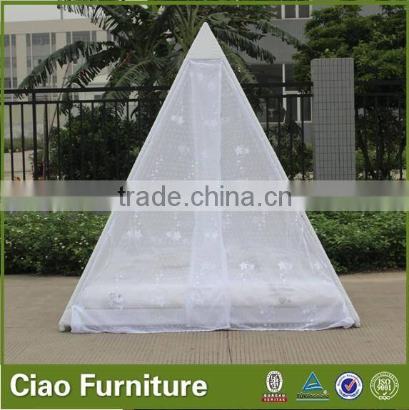 2014 new hot sale Foshan outdoor fueniture camping all weather rattan daybed with canopy