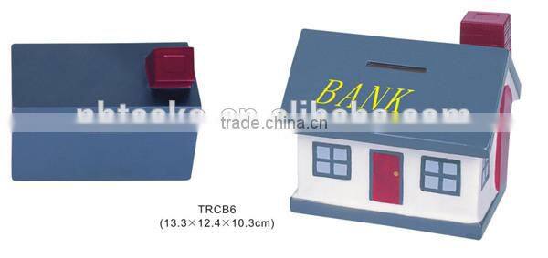 House shape plastic coin bank/money bank