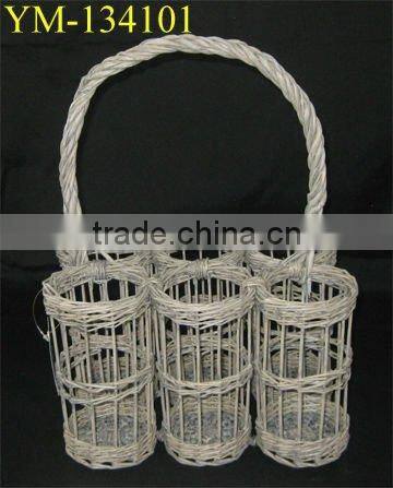 antique wicker bottle basket