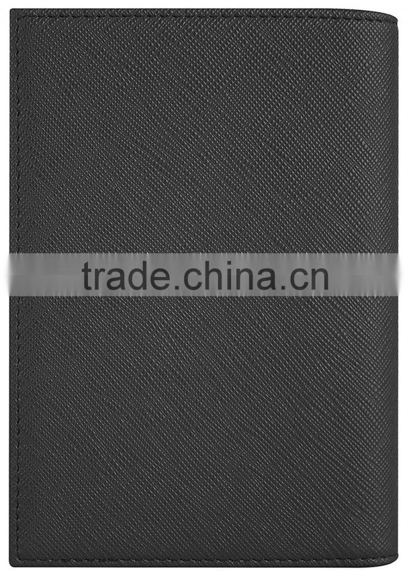Leather Travel Wallet RFID Blocking Passport Cover of Crosshatch