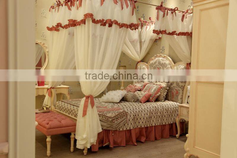 Luxury solid wooden handmade carved with gold rim kids single bedroom sofa chair - BF07-70357S