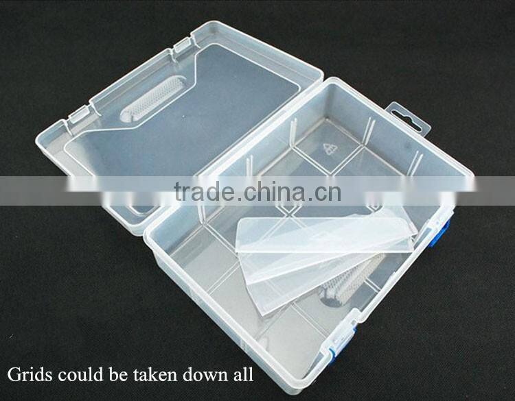 2-layer Plastic Adjustable Compartments metal aglet Tool Bin Storage Box
