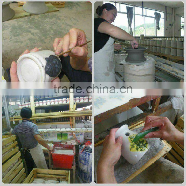 Chinese Ceramic Blue And White Flower Pot