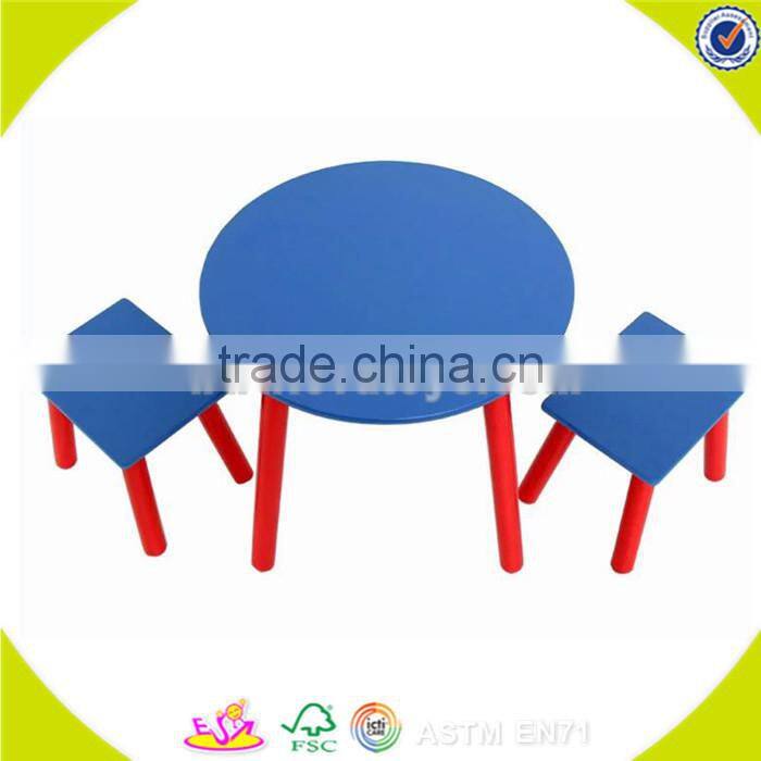 Wholesale blue wooden table and 2 chairs for children,cheap table and 2 chairs,top quality wooden table and 2 chairs W08G137