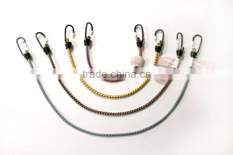 8mm x 600mm LUGGAGE STRAPS BUNGEE CORD ELASTICS, High quality colorful polyester elastic luggage rope, bungee cord with hooks fo