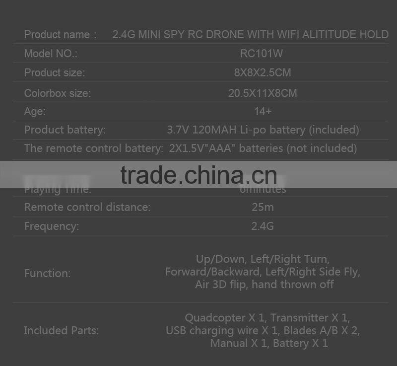 2017 2.4Ghz Mini RC drone Altitude hold