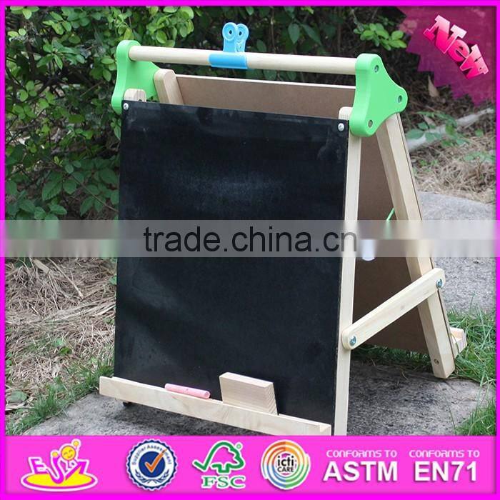 2016 new design double-sided wooden kids chalkboard easel W12B105