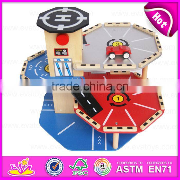 2016 new products interesting wooden parking garage for toy cars W04B043