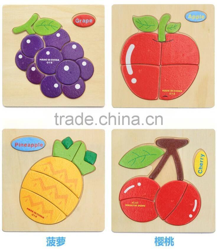 Animals Shapes Wooden Jigsaw Puzzles For Children Intelligence Educational Toys