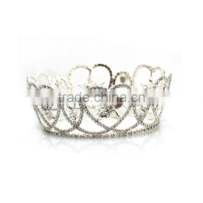 2015 Rhinestone Heart Queen Crown For Kids H172-153