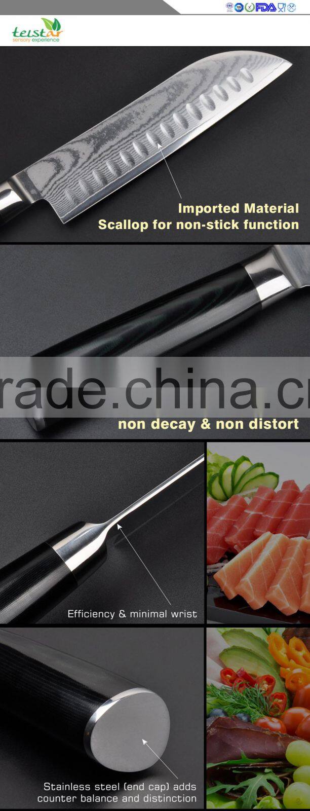 7 "inch Damascus santoku knife Japanese damascus-steel-chef-knife kitchen knives damascus vg10 santoku Spanish Handle