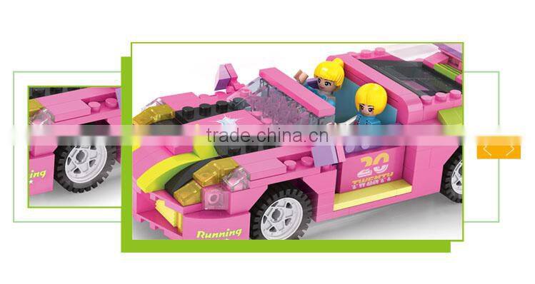 Funny plastic building blocks set intelligent diy model car toy