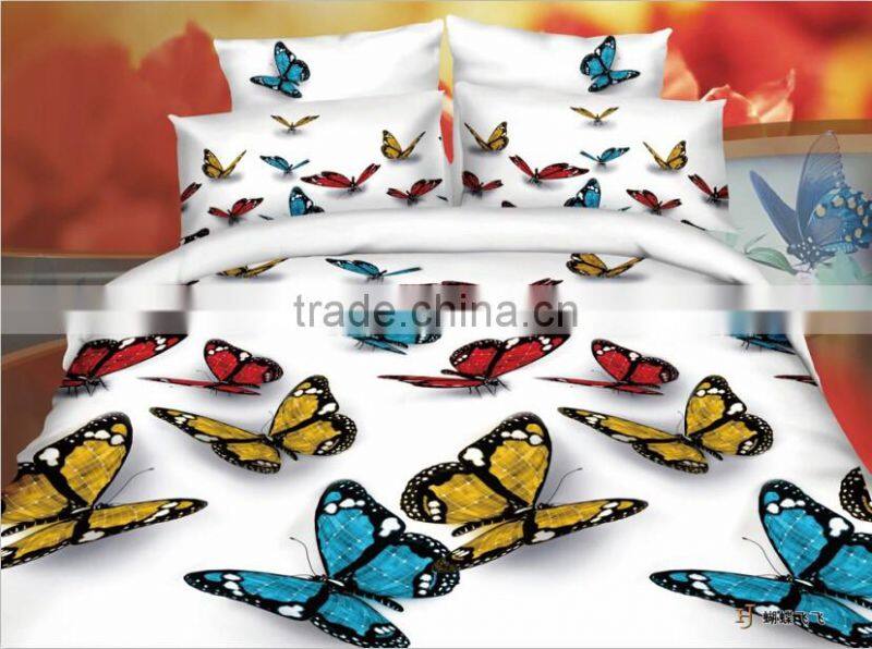 3d Bedding Sets Duvet Cover Set Bed Linens (Queen, 1 Duvet Cover+1 Flat Sheet +2 Pillowcases) -HDIE
