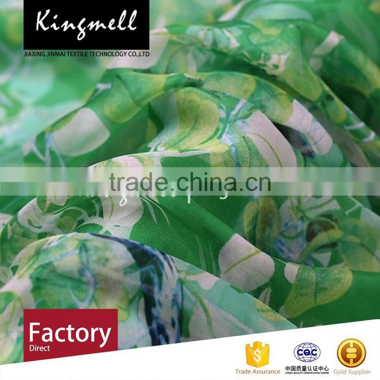 Custom digital printed silk chiffon tulle woven fabric