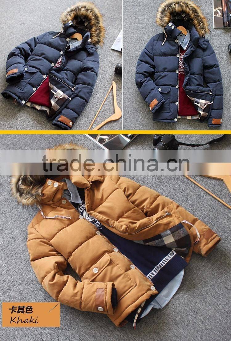 Manufactorying China Supplier 2016 Fashion thicken Cheap Men Winter Coats with hoodie