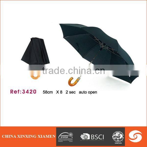 Promotional high quality reasonable price 2 fold golf umbrella