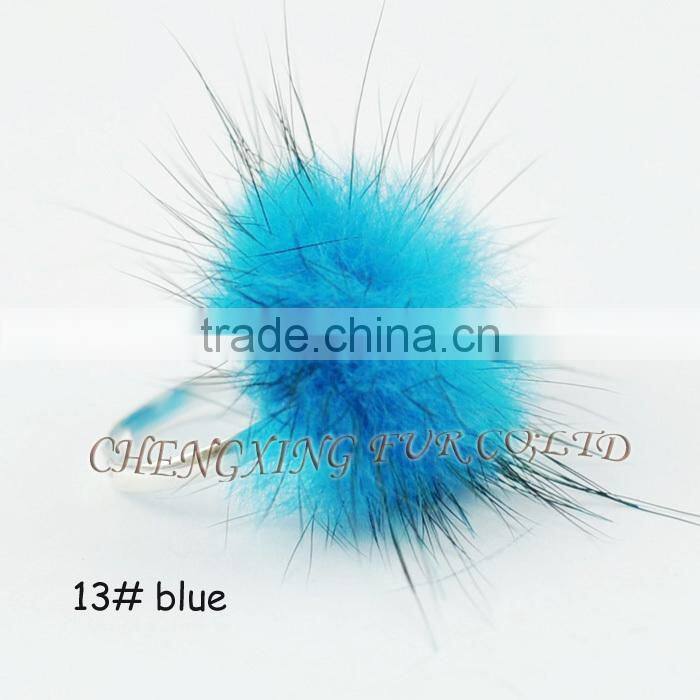 CX-A-27 Genuine Mink Fur Ball Finger Ring