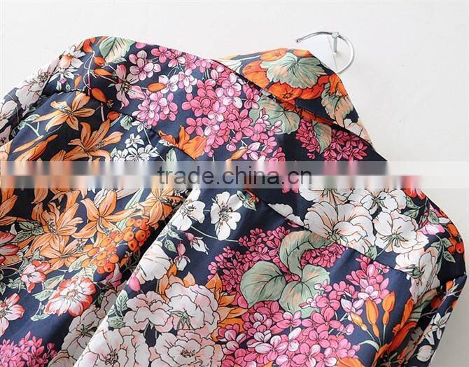 2015 Latest Hot sell european summer hot sale flower style shirt women tee shirt