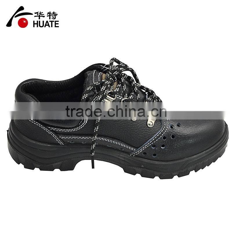 Black steel leather safety shoe/industry work safety shoe