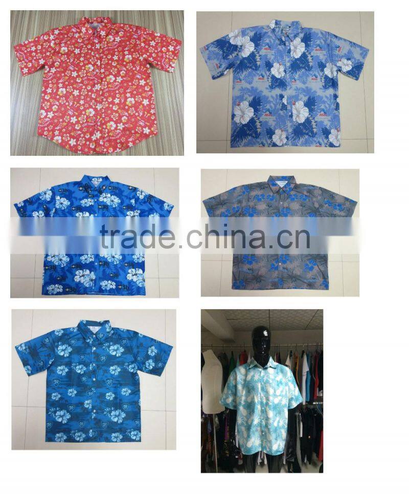 Wholesale cheap custom printed hawaiian shirt, mens aloha shirt