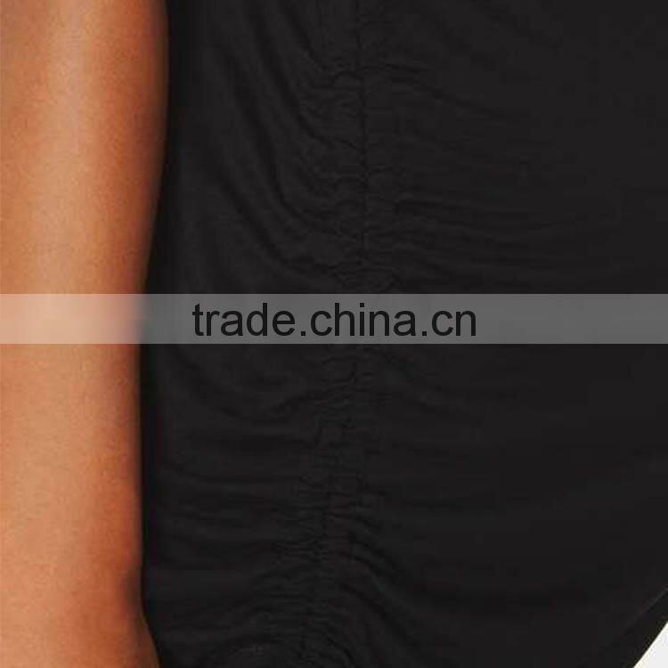 Black Jersey Top With Drawstring Tie Detailing Maternity Clothes Manufacturers