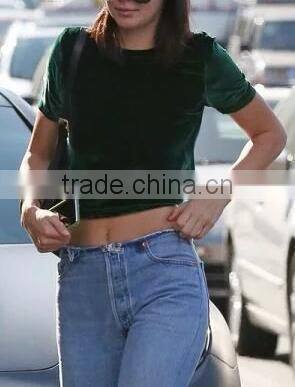 Runwaylover EY2389B Ladies Sexy 2017 Short Sleeve Crop Tops