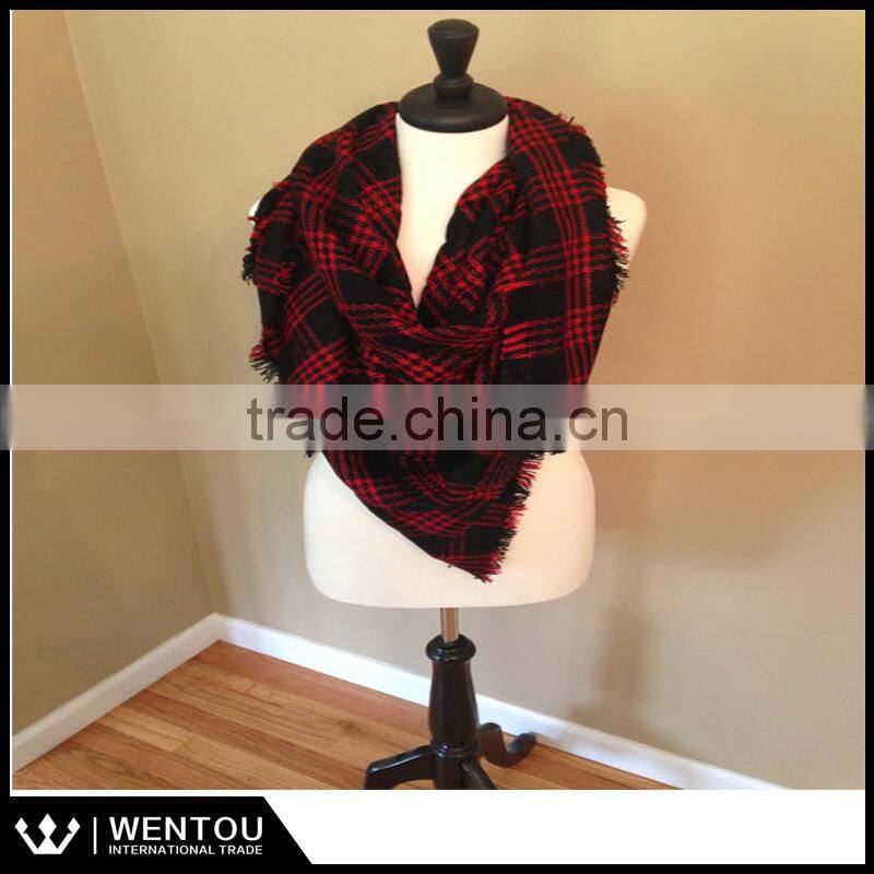 Wholesale Multi-Colored Plaid Oversized Blanket Scarf