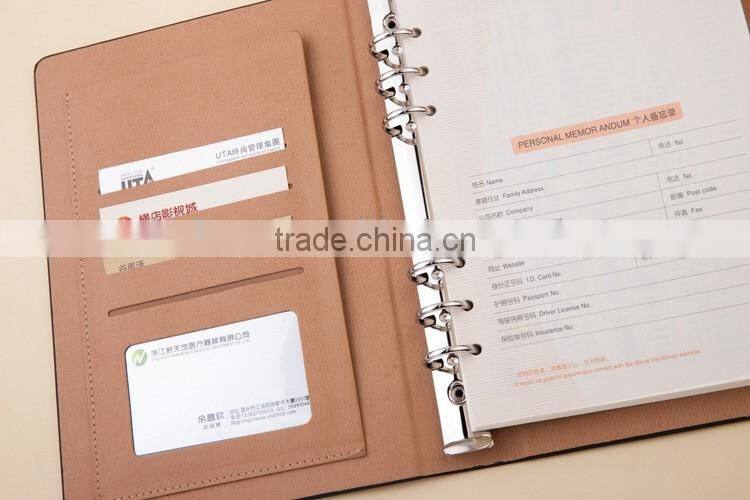 25K faux leather cover planner custom loose leaf binding organizer agenda PU leather notebook
