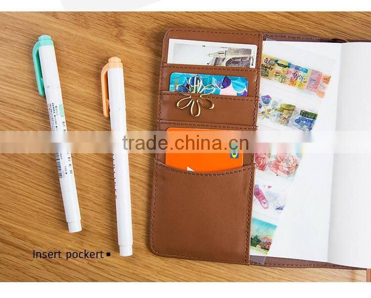 2017 new style A5/A6 cloth cover daily planner/weekly planner with clasp/loose leaf metal clip