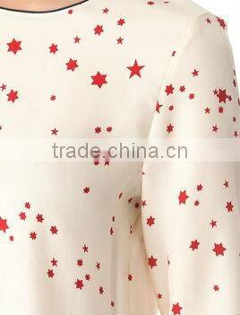 womens good quality star print chiffon tops