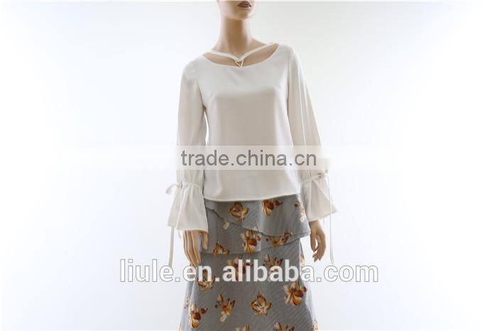 Ladies tops and blouses new fashion long sleeve ruffle blouses women