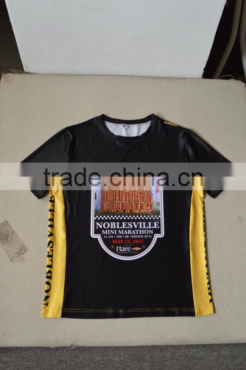2015 Hot sale Newest design Men custom custom technical running shirts