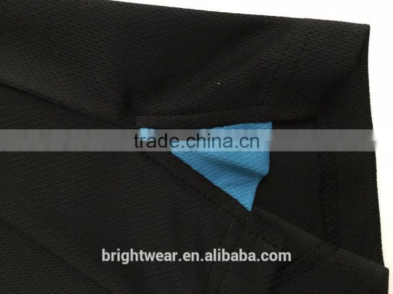 Mens polyester basic safety short sleeve contrast piping uniform black polo shirt