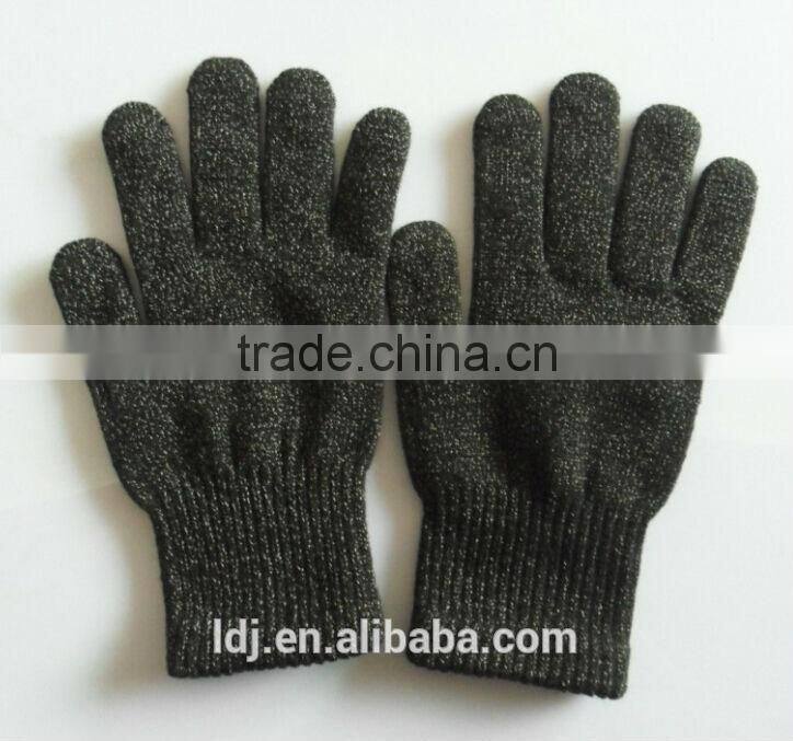 100% silver antibacterial fabric silver fiber conductive gloves touch screen gloves