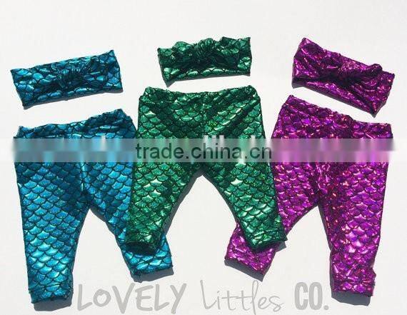 Baby Toddler Girls Little Mermaid leggings mermaid pants mermaid capris