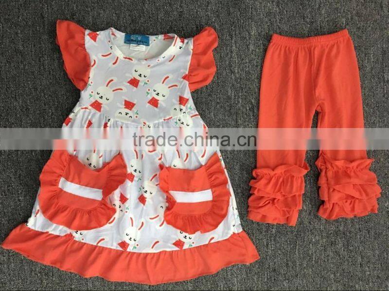 Wholesale Children's Boutique Clothing Spring And Summer Grils Clothing Baby Clothes Easter Outfit With Icing Pants Set