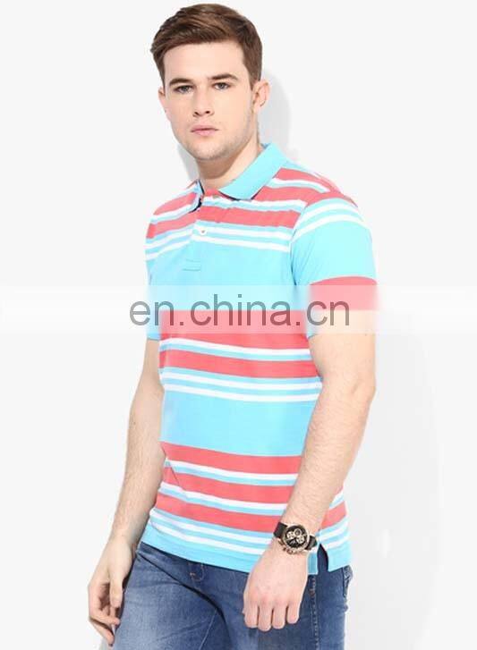 Premium Blue Striped Polo tshirts