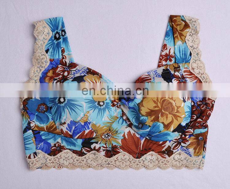 2015 HOT sale Sexy Comfortable Printed Flower Lace Bra Sets
