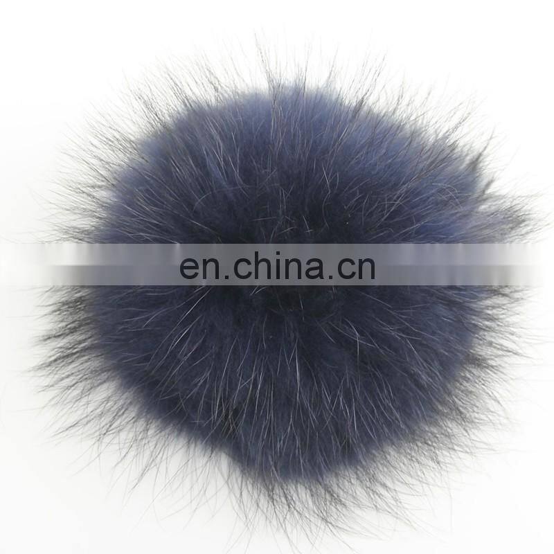 Fluffy full dyed color raccoon fur ball for key rings/shoes/bag carm