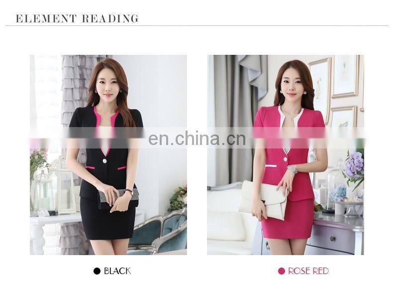 Brand Quality Slim Fit Splice Single Button Multicolor Ladies Girls Wear Suit Office Uniform Professional Manufacturer