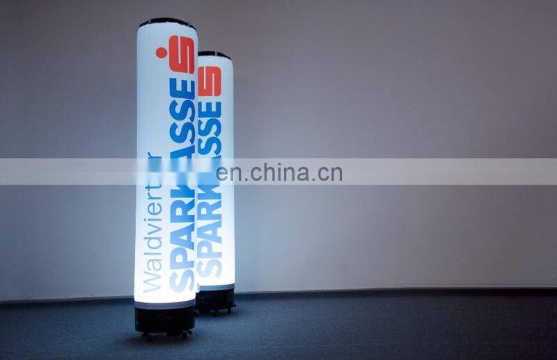 Skiing event advertising inflatable pillar with led light blow up stand tube for branding