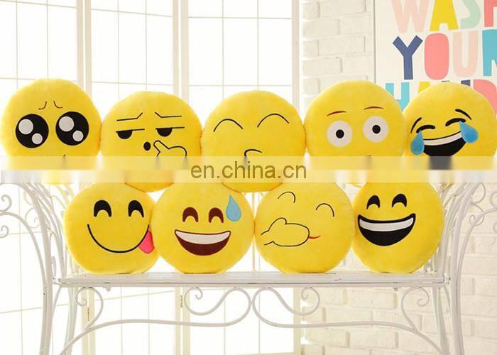 Emoji Kissing Heart Pillow Plush Round Cushion Stuffed Toy Doll for Kids Bed