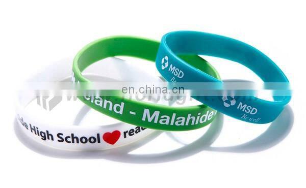 Wholesales custom design printing cheap name rubber band bracelet