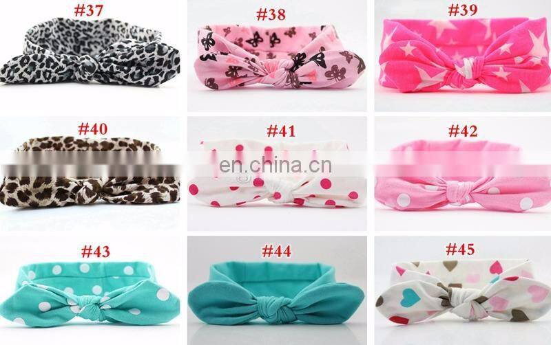 Bohemian mermaid cotton girl baby bow headband wave point turban twist head wrap twisted knot soft newborn baby headband