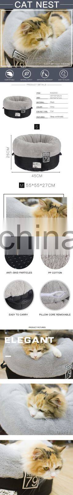 Wholesale Factory Grey Fabric Felt Fluffy Velvet Pet Dog Cat Bed Cave Nests House