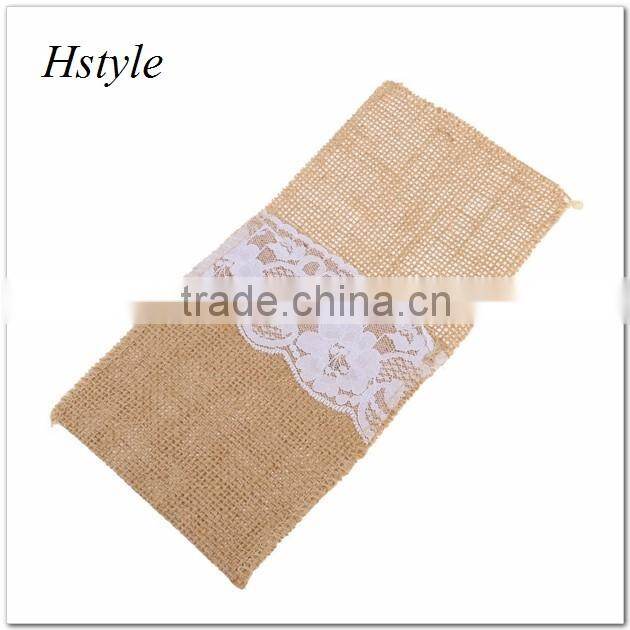 NATURAL Jute Cutlery bag With Lace Table Decoration for Wedding SPT128