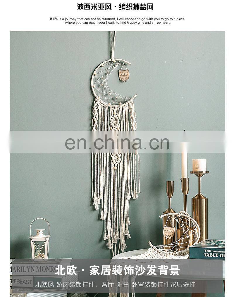 half Moon Star Big Dream Catchers Metal Ring Pendant Handmade Nordic Wind Chimes Home Styling
